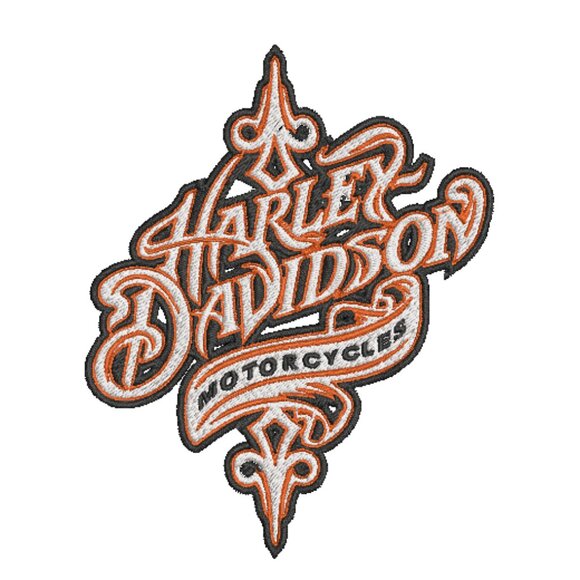 Harley Davidson Embroidered Adult Unisex Crewneck Sweatshirt Script Biker Orange - Picture 11 of 11